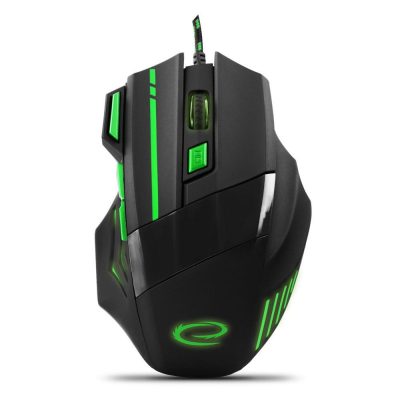 Mysz przewodowa Esperanza MX201 Wolf optyczna Gaming 7D USB czarno-zielona  - Incom Group
 5901299925430