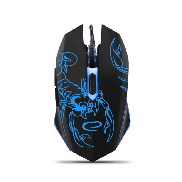  - Incom Group
 Mysz przewodowa Esperanza MX203 Scorpio optyczna Gaming 6D USB czarno-niebieska 5901299925553