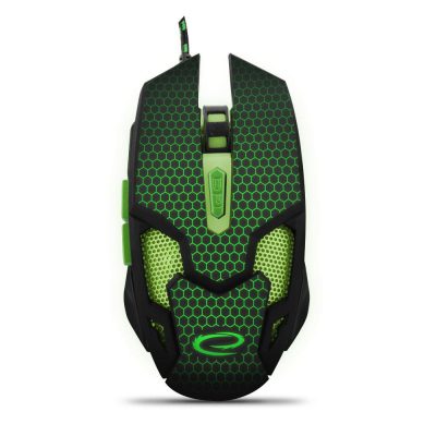 5901299926574 Mysz przewodowa Esperanza MX207 Cobra optyczna Gaming 6D USB czarno-zielona  - Incom Group
