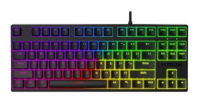 Klawiatura przewodowa KRUX ATAX PRO RGB TKL Gateron Blue czarna 5903018663012  - Incom Group
