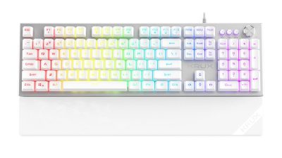  - Incom Group
 5903018664491 Klawiatura przewodowa Krux Frost Silver-White RGB Gaming White