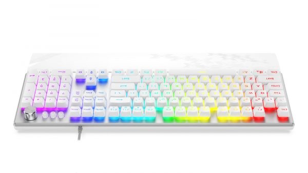 5903018664491 Klawiatura przewodowa Krux Frost Silver-White RGB Gaming White  - Incom Group
