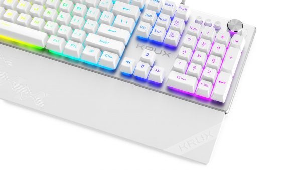 Klawiatura przewodowa Krux Frost Silver-White RGB Gaming White 5903018664491  - Incom Group
