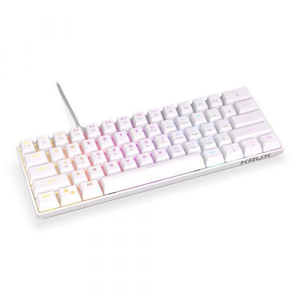 Klawiatura przewodowa Krux Qara 60% WHITE RGB 5903018666488  - Incom Group
