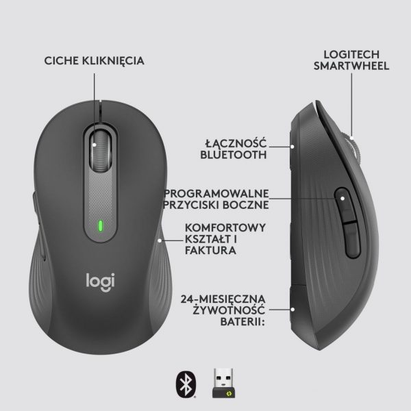  - Incom Group
 Mysz bezprzewodowa Logitech Signature M650 L optyczna GRAPHITE 5099206097278