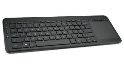 0885370738063 Klawiatura bezprzewodowa Microsoft All-in-One Media Keyboard z touchpadem USB czarna  - Incom Group
