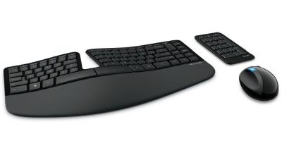 0885370598919 Zestaw bezprzewodowy klawiatura + mysz Microsoft Sculpt Ergonomic Desktop czarny  - Incom Group
