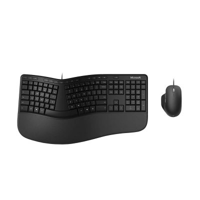 0889842589818 Zestaw przewodowy klawiatura + mysz Microsoft Ergonomic Desktop (RJU-00013) Czarny  - Incom Group
