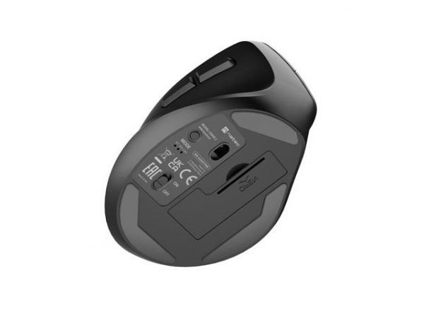 5901969439243 Mysz bezprzewodowa Natec Crake 2 Bluetooth 5.2 + 2.4GHz 2400DPI wertykalna czarna dla leworęcznych  - Incom Group
