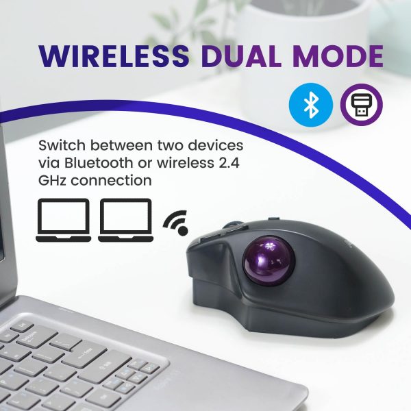 Mysz bezprzewodowa Perixx PERIMICE-720 laserowa trackball 34mm czarna RF, BLUETOOTH 4049571000954  - Incom Group
