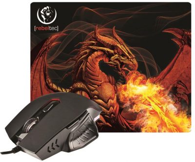 5902539600520  - Incom Group
 Mysz przewodowa Rebeltec optyczna Gaming + podkładka Rebeltec RED DRAGON USB