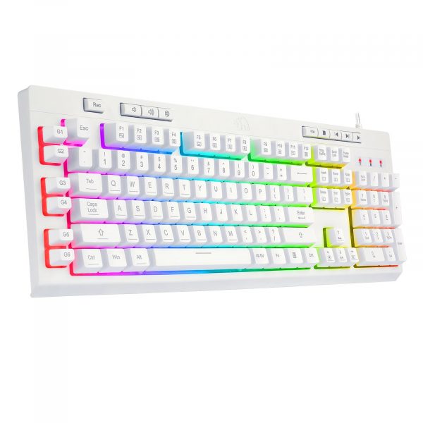  - Incom Group
 Klawiatura przewodowa Redragon K512W-RGB Shiva White Gaming Biała 6950376705044