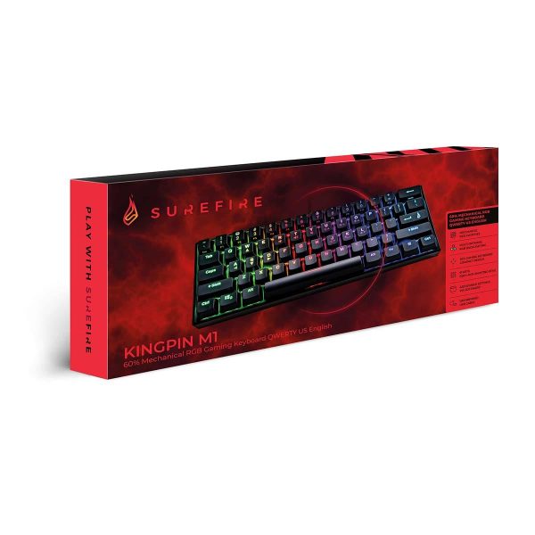 Klawiatura przewodowa SureFire KingPin M1 gamingowa 60% RGB QWERTY English 0023942487135  - Incom Group
