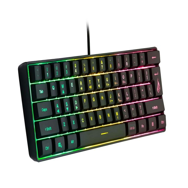 0023942487012  - Incom Group
 Klawiatura przewodowa SureFire KingPin X1 gamingowa 60% RGB QWERTY English