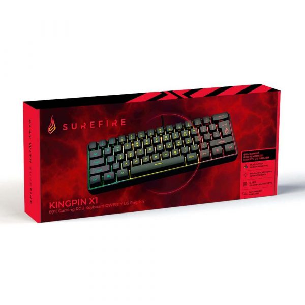  - Incom Group
 0023942487012 Klawiatura przewodowa SureFire KingPin X1 gamingowa 60% RGB QWERTY English