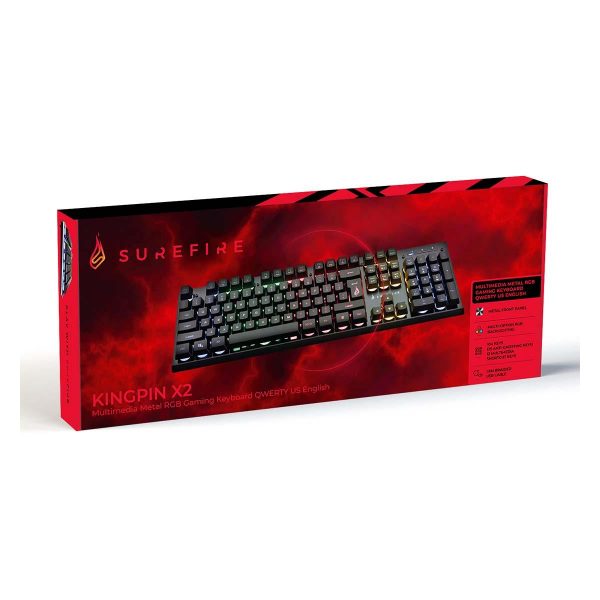 Klawiatura przewodowa SureFire KingPin X2 gamingowa RGB QWERTY English 0023942487074  - Incom Group
