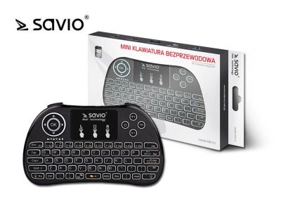 Klawiatura bezprzewodowa Savio KW-01 do TV Box, Smart TV, PS3, XBOX360, PC  - Incom Group
 5901986043713