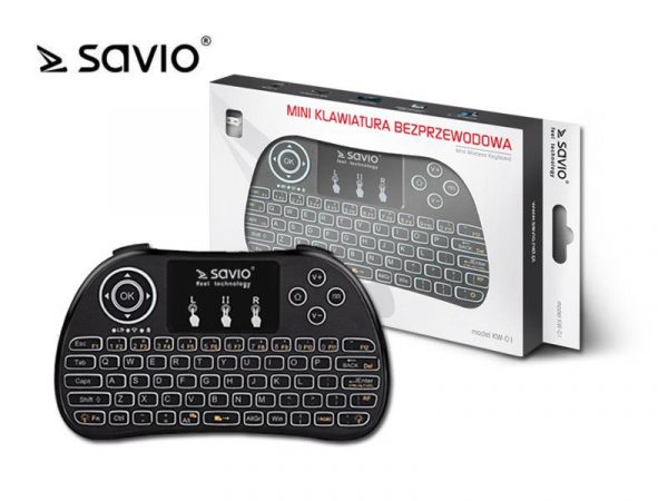 5901986043713 Klawiatura bezprzewodowa Savio KW-01 do TV Box, Smart TV, PS3, XBOX360, PC  - Incom Group
