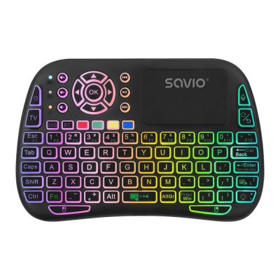 Klawiatura bezprzewodowa RGB SAVIO KW-04 BT + 2.4 GHz, TV Box, Smart TV, Konsole, PC, podświetlana  - Incom Group
 5901986048695