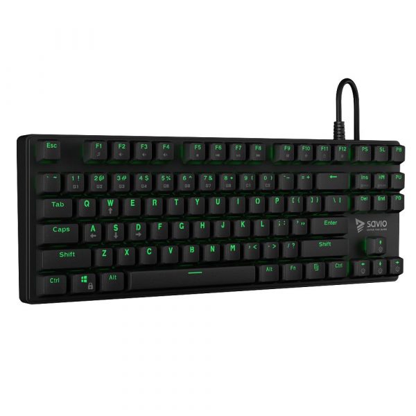  - Incom Group
 Klawiatura przewodowa SAVIO Tempest RX TKL Outemu BROWN, Gaming, mechaniczna, aluminiowa, podświetlana 5901986045335