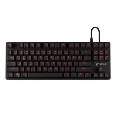 5901986045311 Klawiatura przewodowa SAVIO Tempest RX TKL Outemu RED, Gaming, mechaniczna, aluminiowa, podświetlana  - Incom Group
