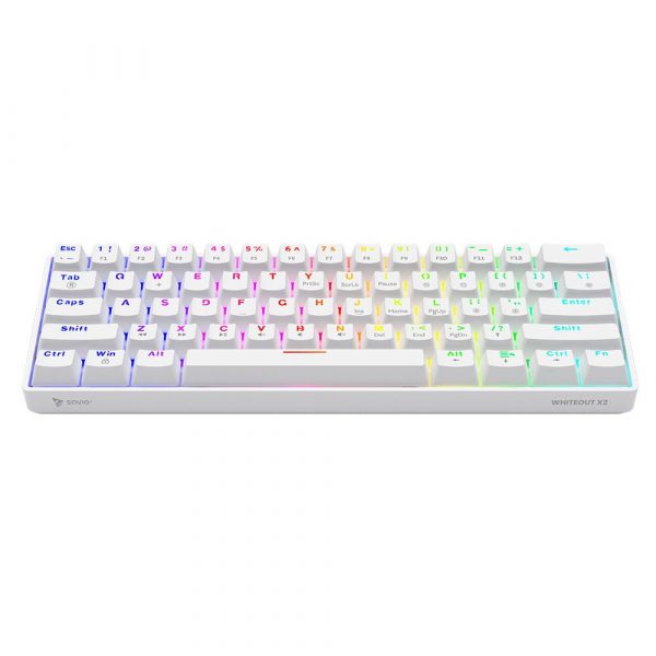 5901986048725  - Incom Group
 Klawiatura przewodowa SAVIO WHITEOUT X2 RED Outemu, Hot Swap, mechaniczna, podświetlenie RGB