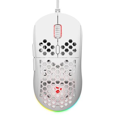 Mysz przewodowa SAVIO HEX-R White 200-12000 DPI, PMW3327, 8 przycisków, Optyczna, ARGB, LED, Biała 5901986046776  - Incom Group
