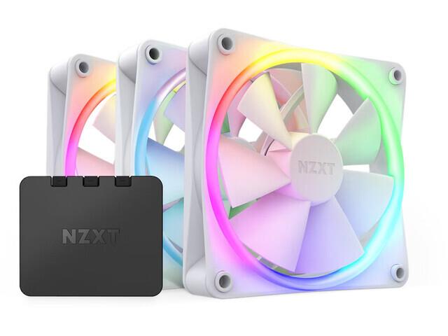 Zestaw 3 wentylatorów do zasilacza / obudowy NZXT F120 RGB Białe + Kontroler  - Incom Group
 5060301699971