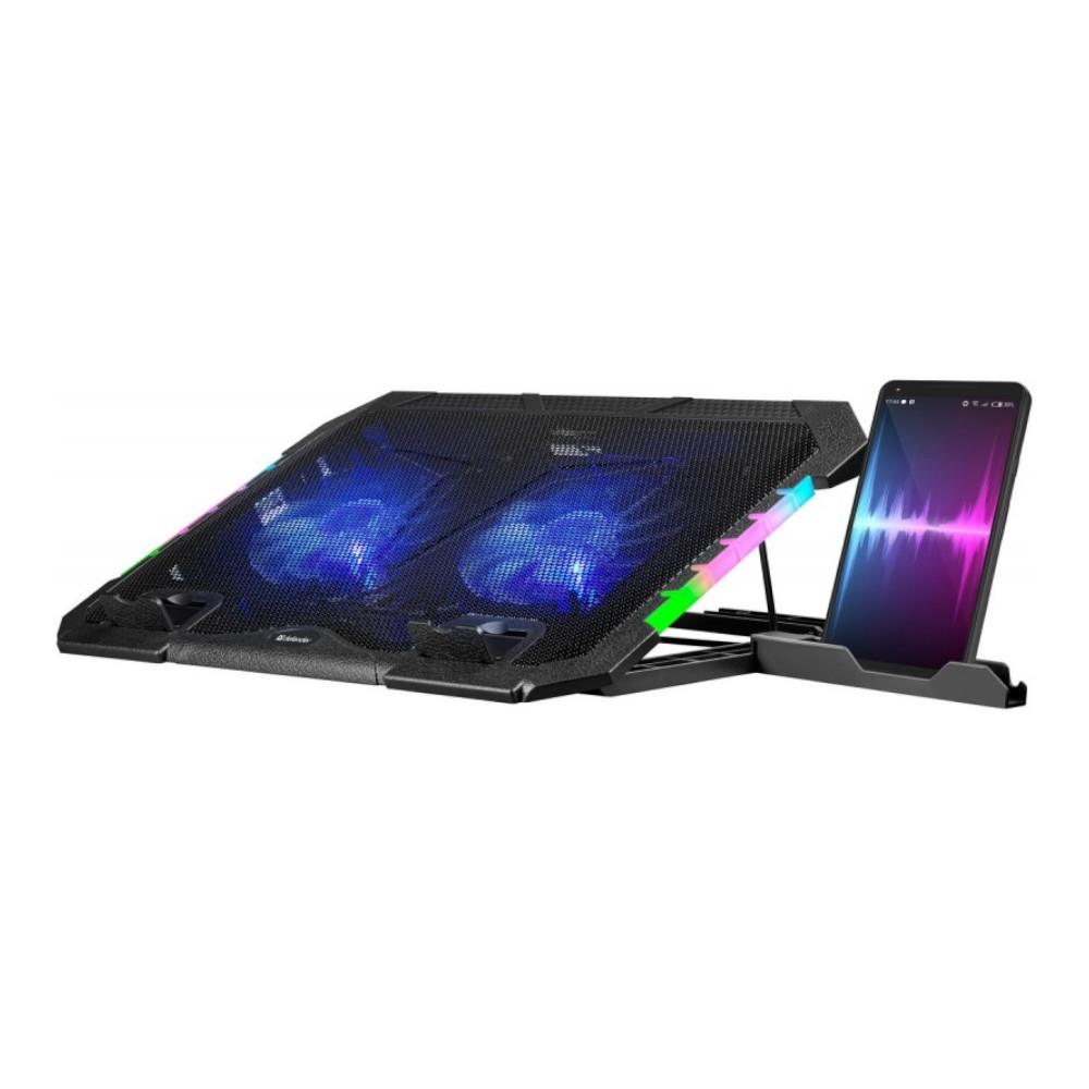  - Incom Group
 Podstawka chłodząca Defender NS-502 laptop notebook 15.6-17.3" 2xUSB 2 fans podświetlenie RGB + uchwyt smartfon 4745090825176