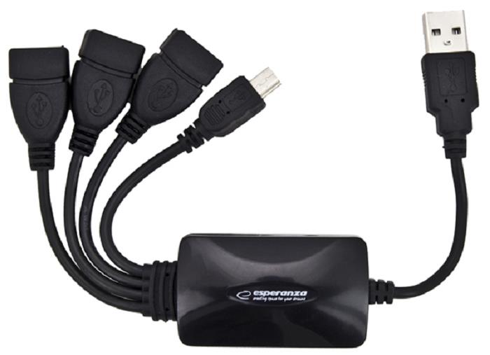 5905784768588 Hub USB Esperanza EA114 3xUSB 2.0 czarny  - Incom Group
