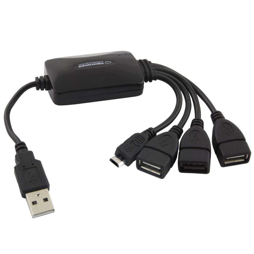  - Incom Group
 Hub USB Esperanza EA158 3xUSB 2.0 + 1x MICRO USB, czarny 5901299925034