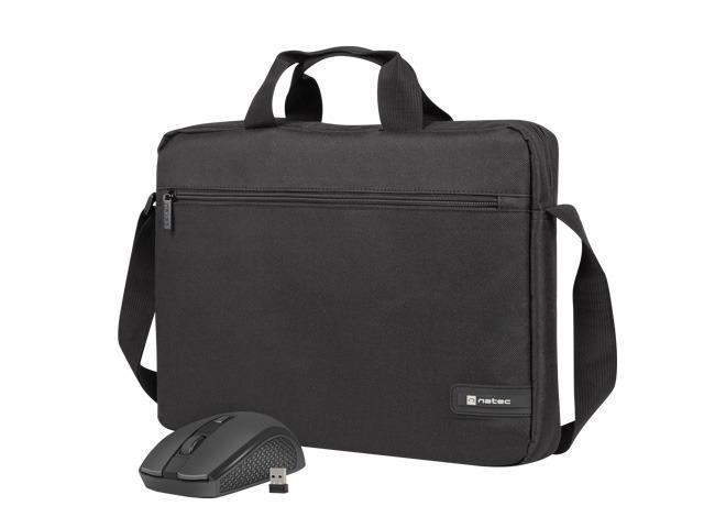 Torba na notebooka Natec Wallaroo 2 Czarna 15,6" + mysz bezprzewodowa 5901969439762  - Incom Group
