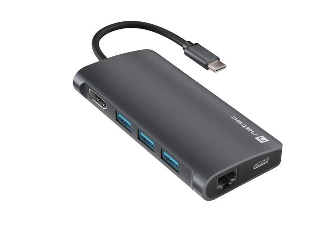 Stacja dokująca USB Natec Fowler 2 V2 Multiport USB-C -> HUB USB 3.0 3x, Hdmi 4k, USB-C, RJ45, SD, Micro SD 5901969444438  - Incom Group
