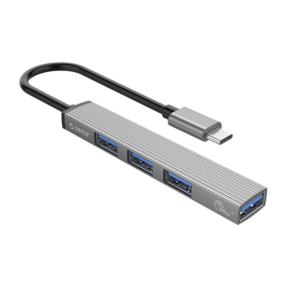 6954301109709 Hub USB-C Orico AH-13-GY-BP 4xUSB-A 3.1 Gen1, 5Gbps, alu  - Incom Group
