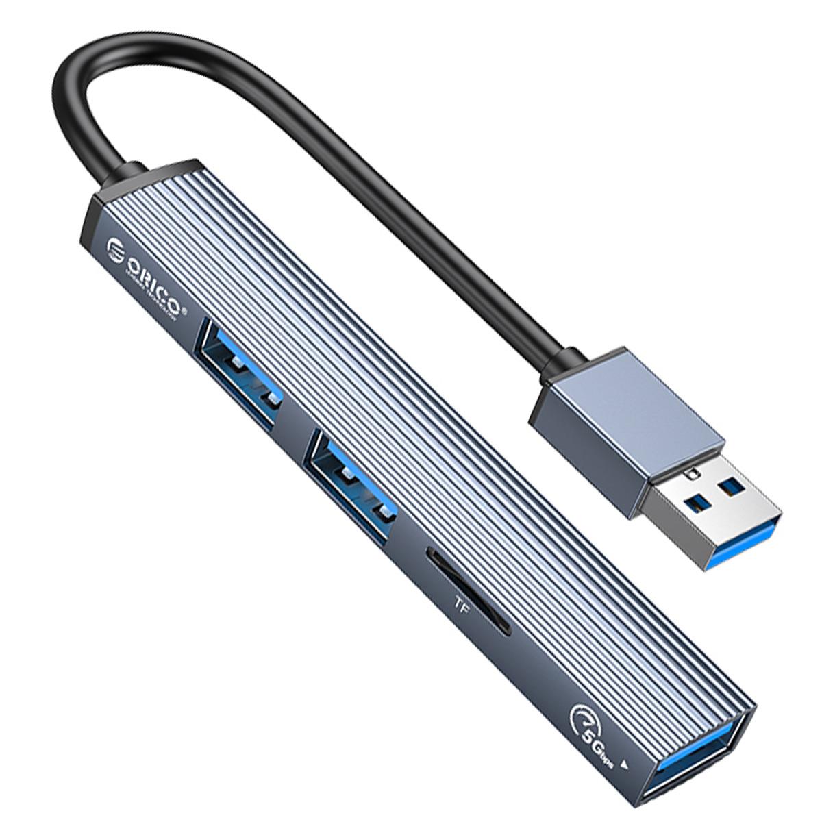 Hub USB Orico AH-A12F-GY-BP 3*USB-A, czytnik microSD 5 Gbps  - Incom Group
 6936761858915