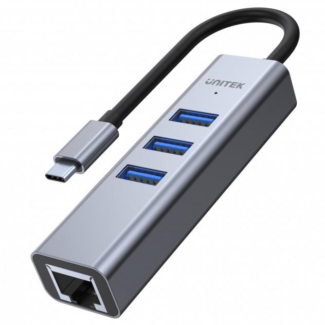 4894160046345  - Incom Group
 Hub USB-C Unitek H1904A 3.1 5 Gbps, 3x USB-A + RJ45