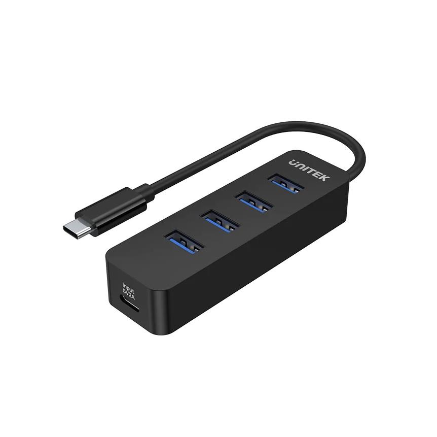 4894160047663 HUB USB-C Unitek H1117B 4xUSB-A 3.1, aktywny, 10W  - Incom Group
