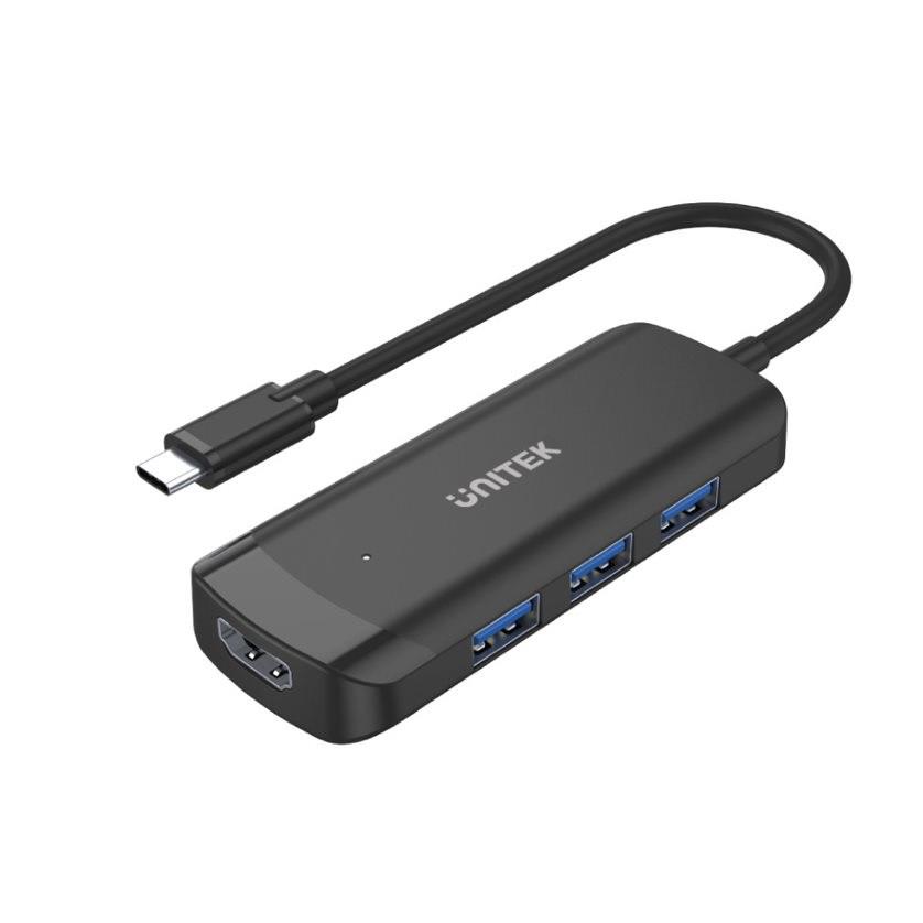  - Incom Group
 HUB USB-C Unitek H1110B 3x USB-A 3.1, HDMI 4K@30Hz 4894160043900