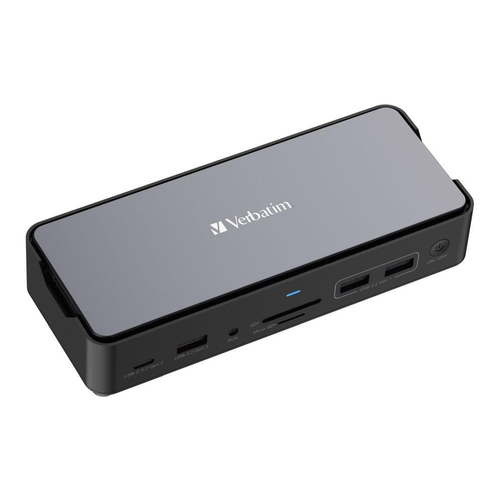 0023942321743 Stacja dokująca Verbatim USB-C Pro CDS-15SSD 2xHDMI DP RJ-45 4xUSB 3xUSB-C SD microSD SSD audio  - Incom Group
