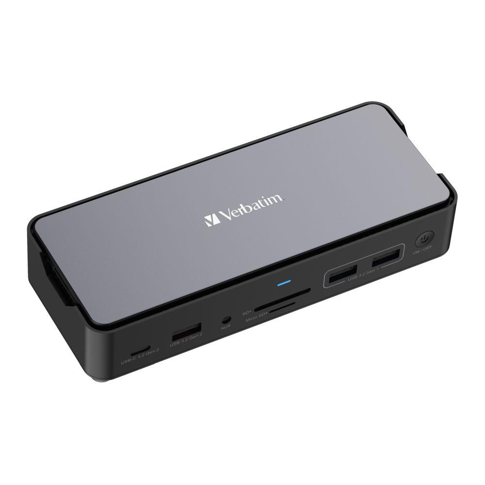 Stacja dokująca Verbatim USB-C Pro CDS-15S 2xHDMI DP RJ-45 4xUSB 3xUSB-C SD microSD SSD audio 0023942321736  - Incom Group
