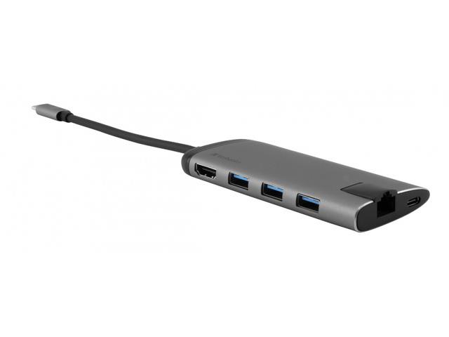 Hub USB Verbatim Multi Port 3x USB 3.0, USB-C 3.1, HDMI 4K, RJ45, SD/micro SD  - Incom Group
 0023942491422