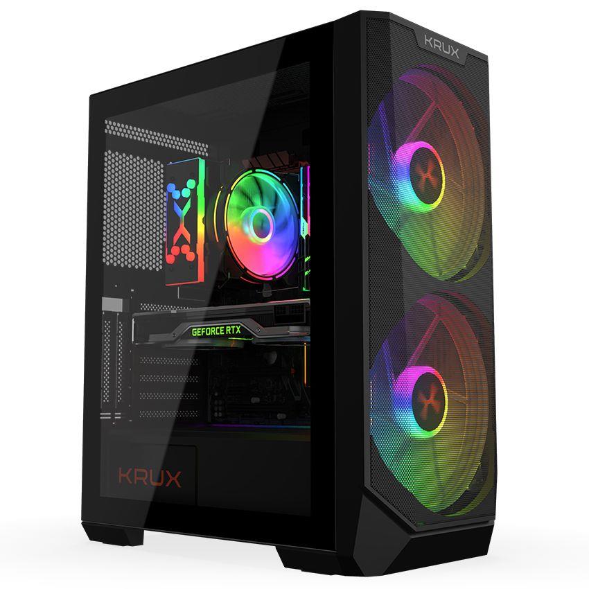 Obudowa KRUX Vortex ATX, z oknem, bez zasilacza, czarna 5903018663579  - Incom Group
