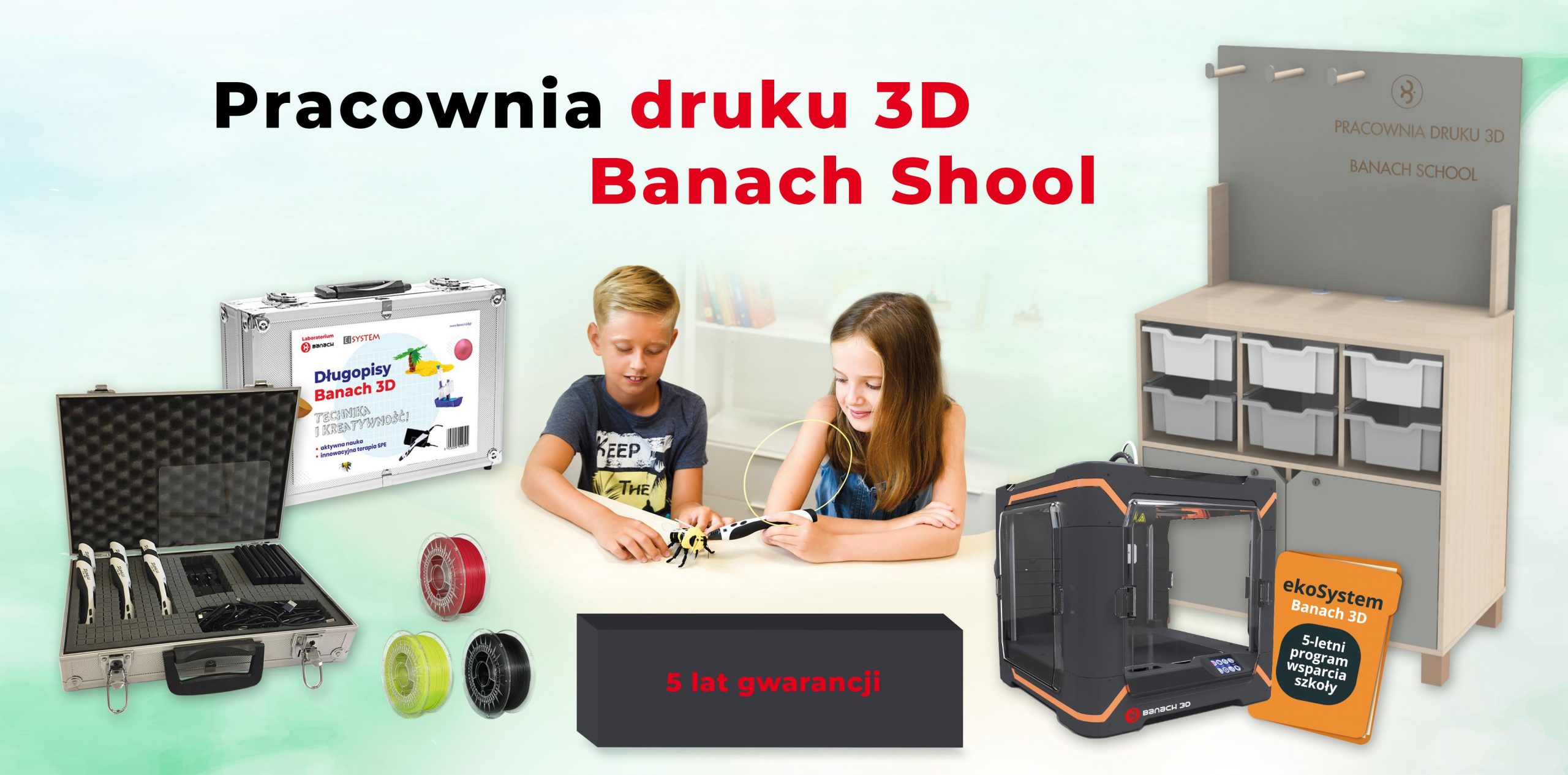  - Incom Group
 5904624771023 Zestaw Pracownia Druku Banach 3D z 5-letnią gwarancją, 5-letnim dostępem do Ekosystemu + 16kg filamentów