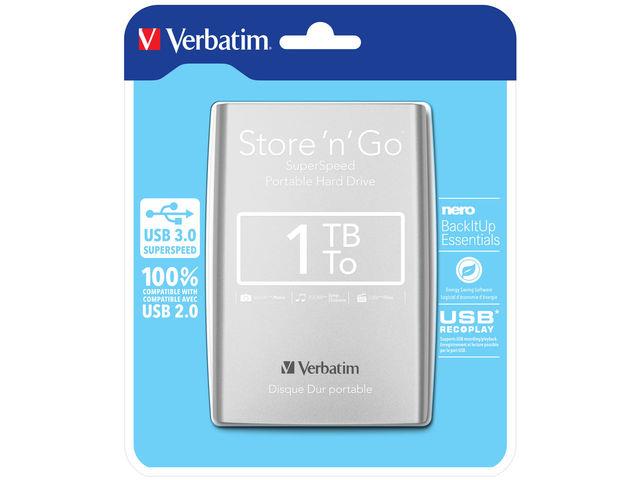 Dysk zewnętrzny Verbatim 1TB Store 'n' Go 2.5" srebrny USB 3.0  - Incom Group
 0023942530718