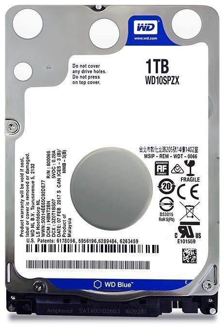 Dysk WD Blue™ WD10SPZX 1TB 2,5" 5400 128MB SATA III Slim 7mm 0718037845319  - Incom Group
