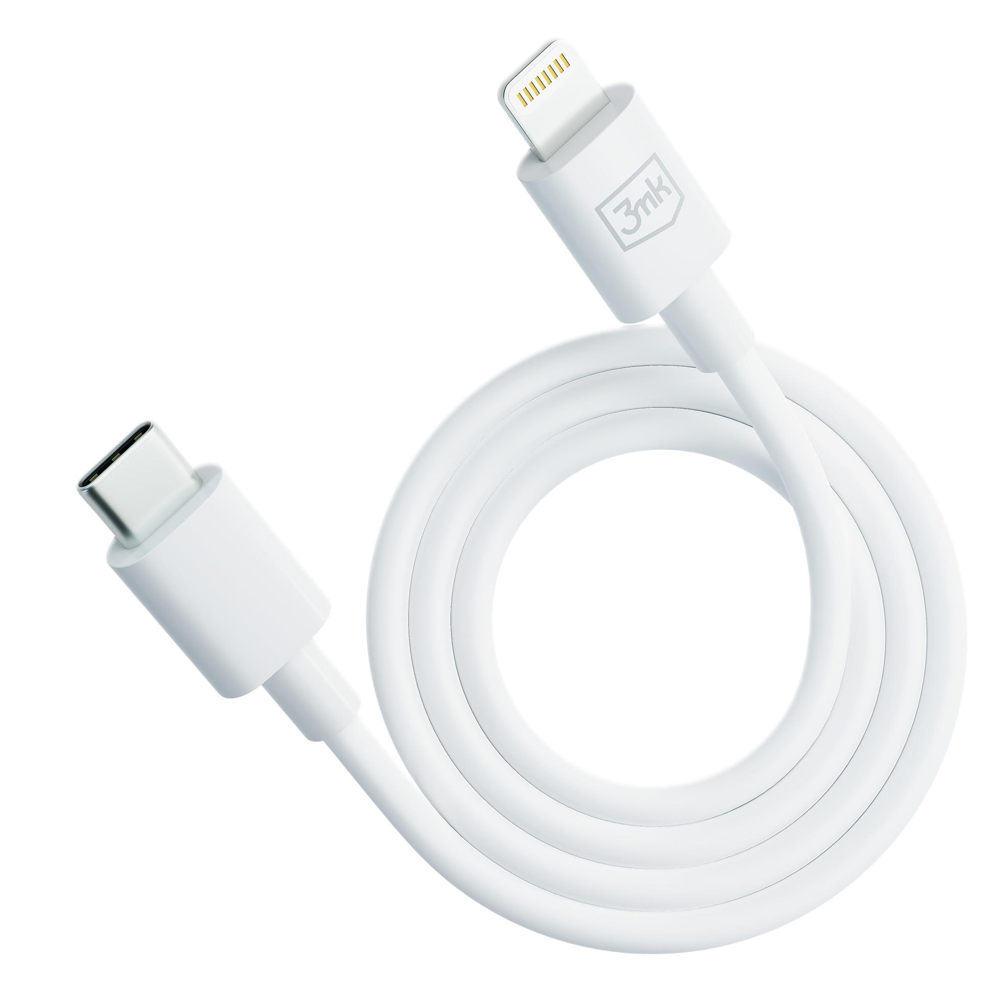 5903108541190  - Incom Group
 Kabel USB C/ Lightning 3mk Hyper Silicone Cable Type-C to Lightning 20W 3A biały