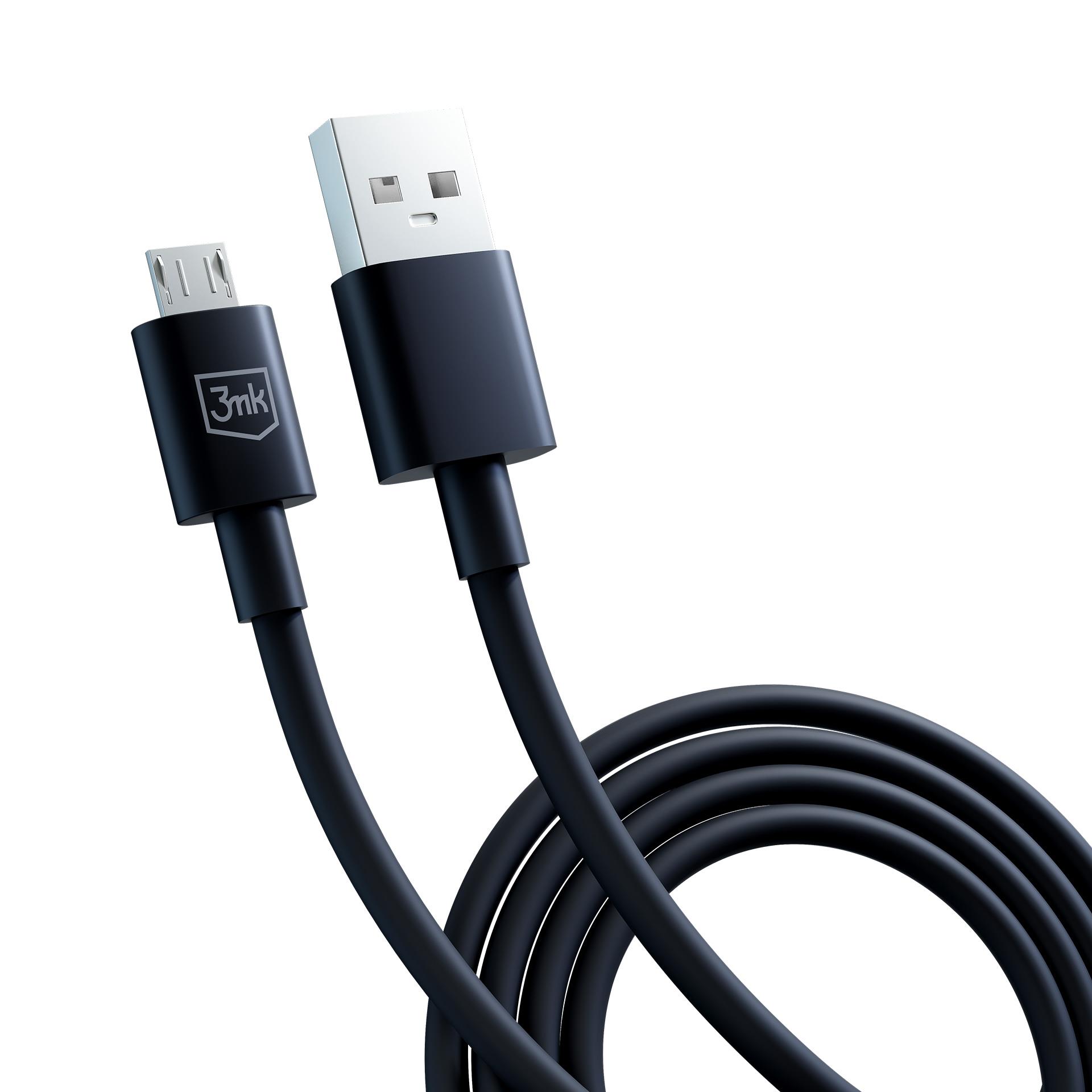 Kabel USB A do Micro - 3mk Hyper Cable A to Micro 1.2m 5V 2,4A Czarny 5903108541183  - Incom Group
