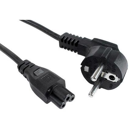 Kabel zasilający Akyga AK-NB-08A CEE 7/7 - IEC C5 do notebooka (koniczynka) 250V/50Hz 2,5A 1,0m czarny 5901720134523  - Incom Group
