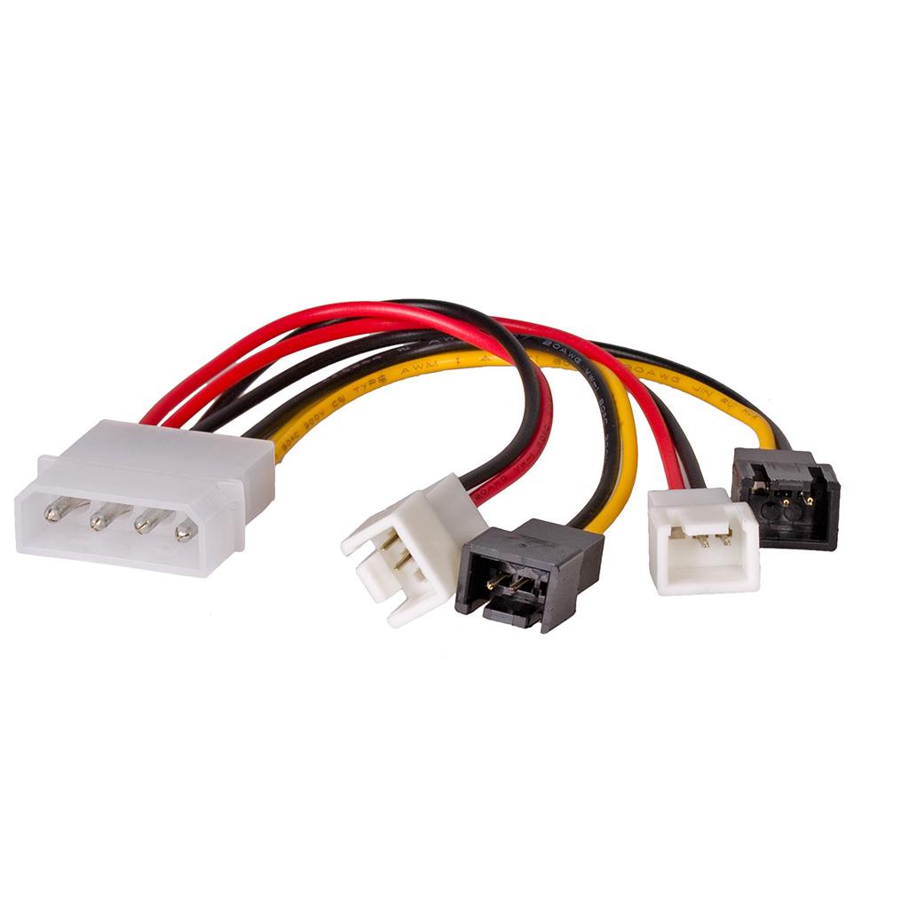 5901720132321 Kabel adapter Akyga AK-CA-34 Molex (M) - 2x 3-pin 12V + 2x 3-pin 5V (M) 0,15m  - Incom Group
