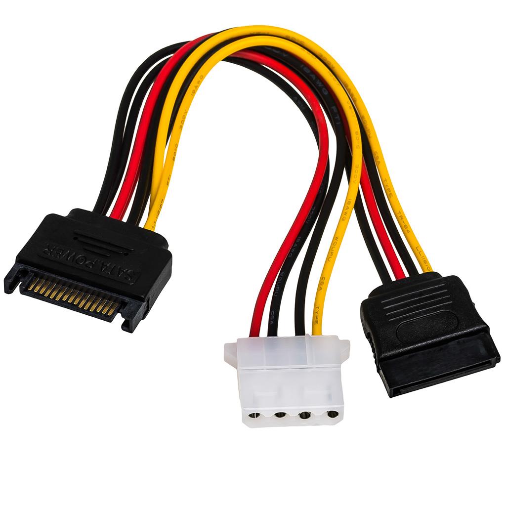 Kabel adapter Akyga AK-CA-32 SATA (M) -  SATA (F) + Molex (F) 0,15m 5901720132048  - Incom Group
